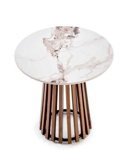 Carin Sivupöytä pähkinä/valkoinen - KalusteDuo_Huonekaluliike_sivupöytä