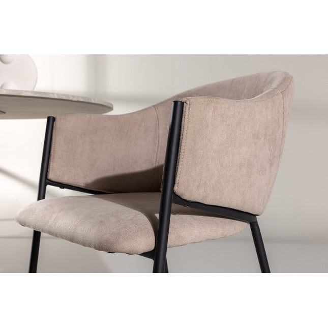 Evelina ruokatuoli 2 kpl - musta / beige - KalusteDuo_Huonekaluliike_Tuoli