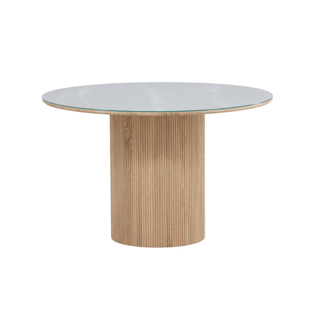 Härön ruokapöytä ø120x75 cm - kansi karkaistu lasi FSC 100% - #KalusteDuo_#Huonekaluliike_Ruokapöytä