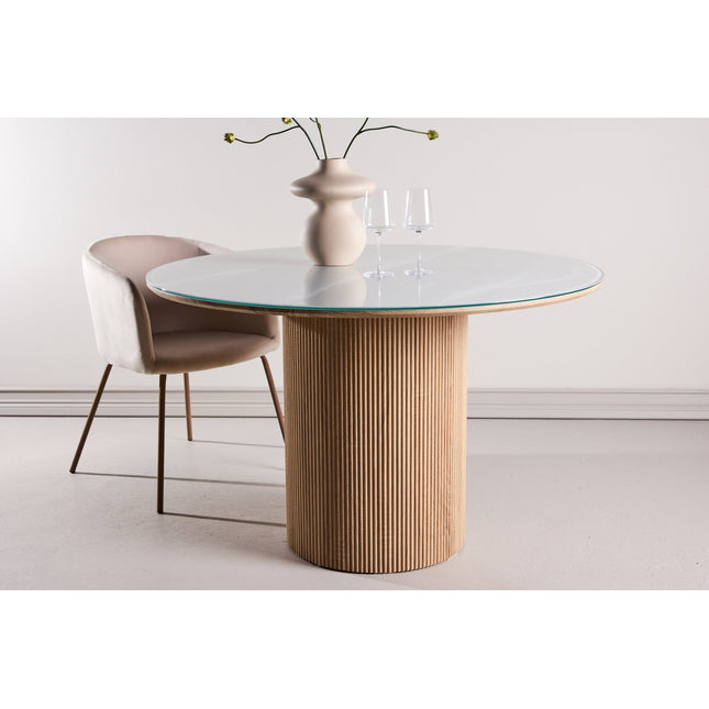 Härön ruokapöytä ø120x75 cm - kansi karkaistu lasi FSC 100% - #KalusteDuo_#Huonekaluliike_Ruokapöytä