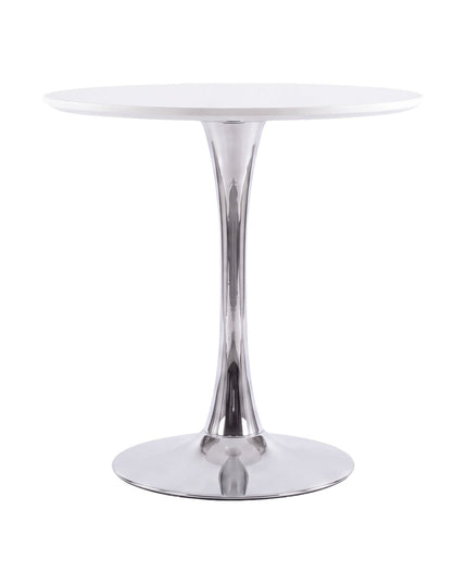 Hamden ruokapöytä ø80 - kromi / valkoinen MDF - KalusteDuo_Huonekaluliike_Ruokapöytä