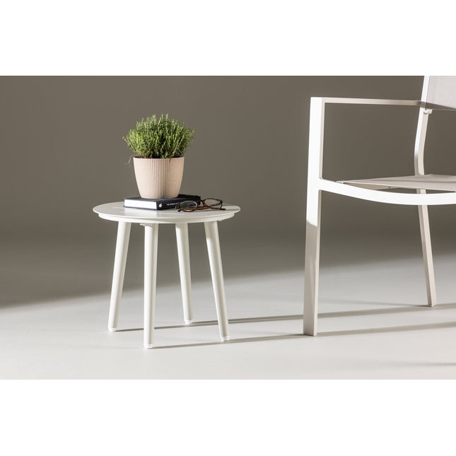 Lina pyöreä sivupöytä ⌀40 cm - Beige - KalusteDuo_Huonekaluliike_Pöytä ulkokäyttöön