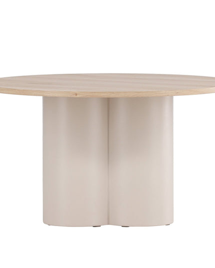 Olivia sohvapöytä ⌀80x45 cm - Beige / Valkolakattu - KalusteDuo_Huonekaluliike_Pöytä
