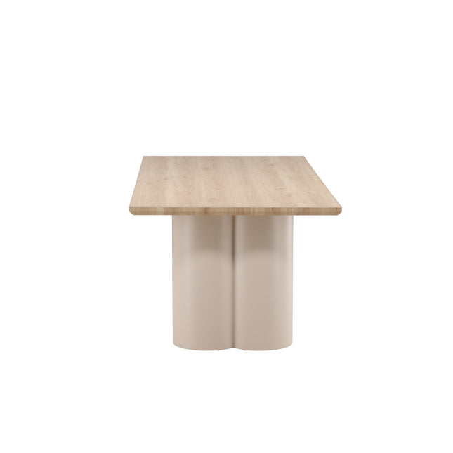Olivia suorakaiteen muotoinen ruokapöytä 100x210 cm - Beige / Valkolakattu - KalusteDuo_Huonekaluliike_Ruokapöytä