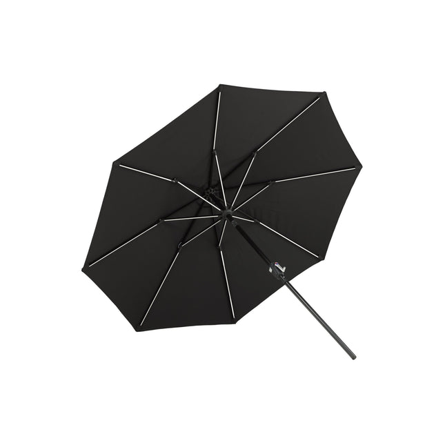 Sabal - aurinkovarjo LED-valolla - musta - 270cm - KalusteDuo_Huonekaluliike_Aurinkovarjo