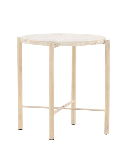 Sandhamn sohvapöytä ⌀40 - Mactan / beige - KalusteDuo_Huonekaluliike_Pöytä
